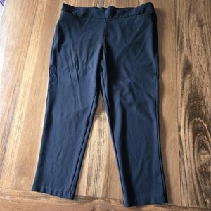 N Touch Women's 18W Black Cropped Pants 2 Pockets Stretch Slim Fit Rayon Blend